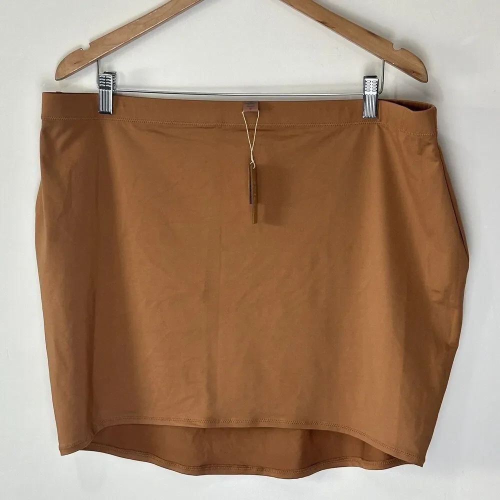 NWT Skims Womens 3X Swim Wear Tube Skirt Coverup (SW-SKT-0800) Almond Brown